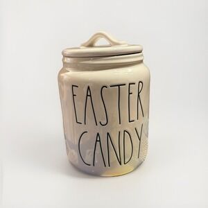 Rae Dunn Pink "Candy Hearts" Jar Canister‎ Artisan Collection Valentines 6.5"